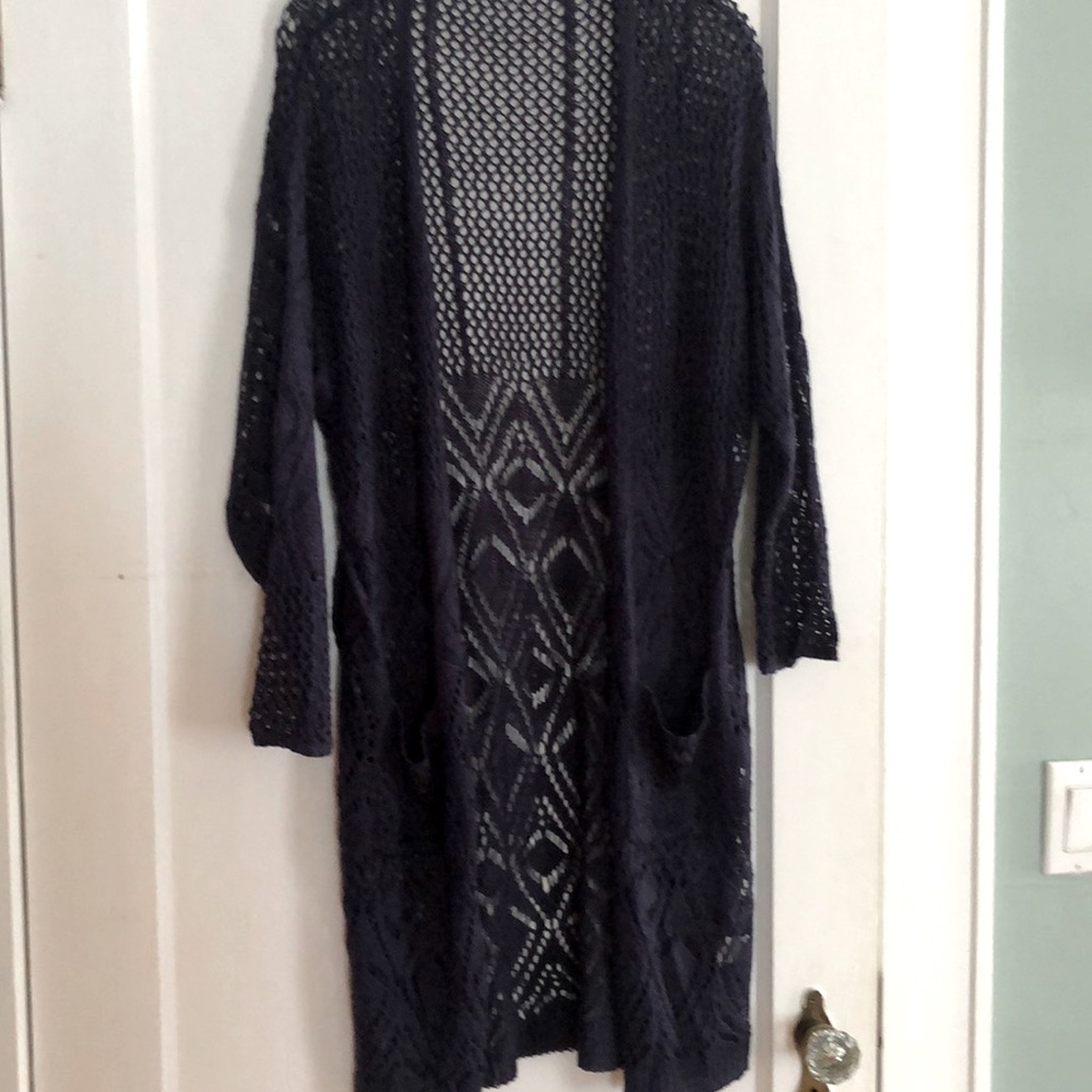 Navy LeDor Crochet Sweater